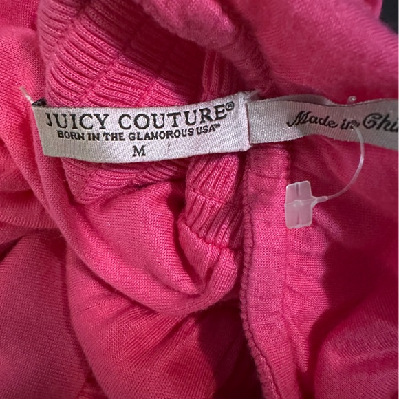 Juicy Couture Hot Pink Strapless Elastic Tube Top Mini Dress Ruffle Skirt Medium - Picture 7 of 7